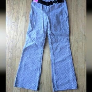 Girl's Size 8 GYMBOREE Velvet b&w houndstooth‎ wide leg slacks dress Pants NEW